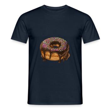 Donut Schoko mit Streusel Gebäck Illustration - Männer T-Shirt - Navy - Vorne - AI Model Male 178 light (178cm)