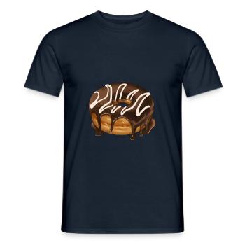 Donut mit Glasur Gebäck Illustration - Männer T-Shirt - Navy - Vorne - AI Model Male 178 light (178cm)