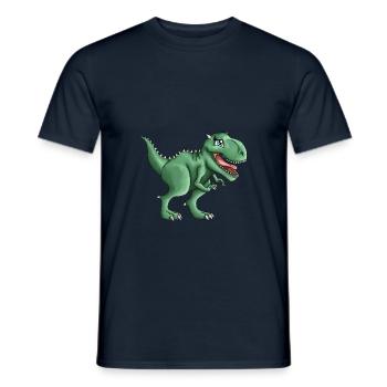 T-rex Tyrannosaurus Rex Dino Illustration - Men's T-Shirt - navy - Front - AI Model Male 178 light (178cm)