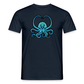 Coeur Squid 3 - T-shirt homme - marine - Devant - AI Model Male 178 light (178cm)