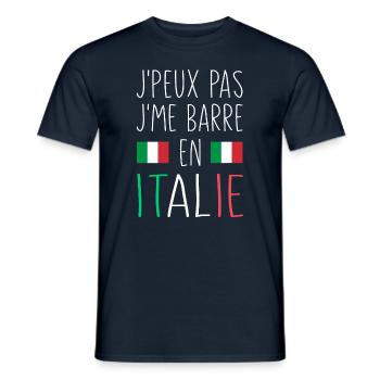J'peux Pas J'me Barre En Italie - T-shirt homme - marine - Devant - AI Model Male 178 light (178cm)