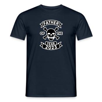 Vater des Jahres 2023: Skull Design - Männer T-Shirt - Navy - Vorne - AI Model Male 178 light (178cm)