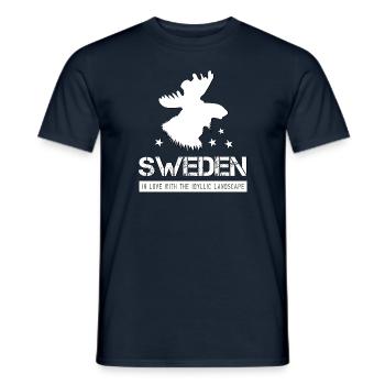 Suède Elk - T-shirt homme - marine - Devant - AI Model Male 178 light (178cm)