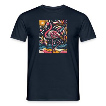 Cool Flamingo - Cadeau pour l’amoureux des animaux - T-shirt homme - marine - Devant - AI Model Male 178 light (178cm)