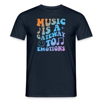 Music Is A Gateway To Emotions - Männer T-Shirt - Navy - Vorne - AI Model Male 178 light (178cm)
