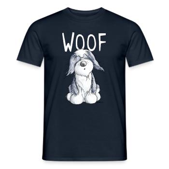 Woof Bearded Collie - Beardie - Geschenk - Comic - Männer T-Shirt - Navy - Vorne - AI Model Male 178 light (178cm)