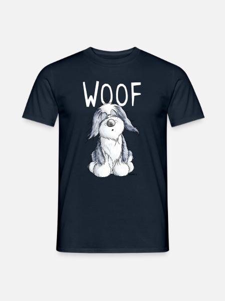 Woof Bearded Collie - Beardie - Geschenk - Comic - Männer T-Shirt - Navy
