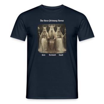 The Three Norns / Women of Fate - Men's T-Shirt - navy - Front - AI Model Male 178 light (178cm)