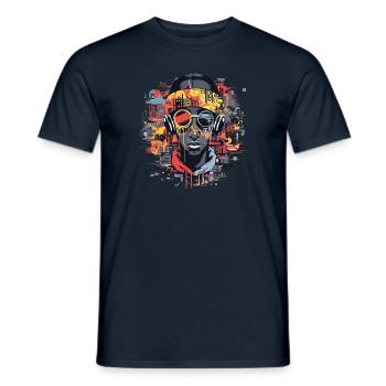 Cultural beats unleashed - cool rap design - Men's T-Shirt - navy - Front - AI Model Male 178 light (178cm)