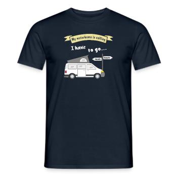 mon camping-car appelle - T-shirt homme - marine - Devant - AI Model Male 178 light (178cm)