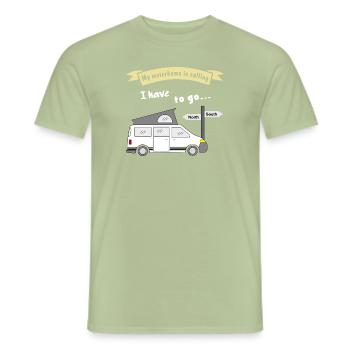 my motorhome is calling - Männer T-Shirt - Sage - Vorne - AI Model Male 178 light (178cm)