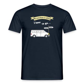 mon camping-car appelle - T-shirt homme - marine - Devant - AI Model Male 178 light (178cm)