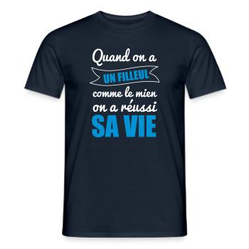 Quand on a un filleul, parrain, marraine - T-shirt homme - marine - Devant - AI Model Male 178 light (178cm)