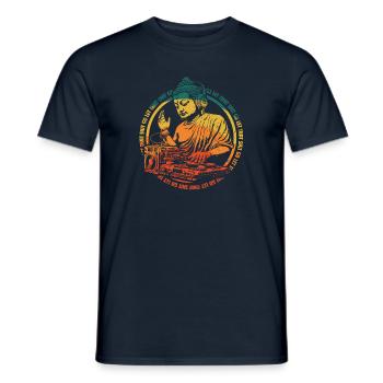 DJ Buddha - lass den Scheiß los - Männer T-Shirt - Navy - Vorne - AI Model Male 178 light (178cm)