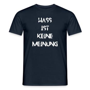 Hate is not an opinion - Men's T-Shirt - navy - Front - AI Model Male 178 light (178cm)