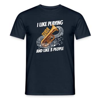 Tuba spielen - Männer T-Shirt - Navy - Vorne - AI Model Male 178 light (178cm)