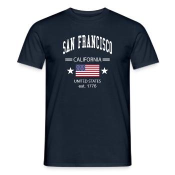 San Francisco - Men's T-Shirt - navy - Front - AI Model Male 178 light (178cm)