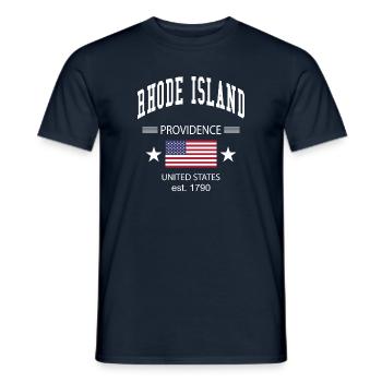 Rhode Island - Men's T-Shirt - navy - Front - AI Model Male 178 light (178cm)