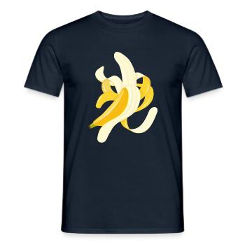 Swinging Banana – Funny Fruit Motif - Men's T-Shirt - navy - Front - AI Model Male 178 light (178cm)
