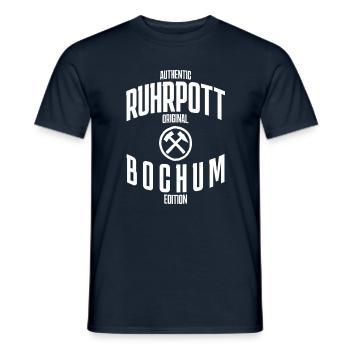 Authentique édition originale de Bochum de la Ruhrpott - T-shirt homme - marine - Devant - AI Model Male 178 light (178cm)