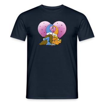 Zwergen Pärchen für Valentinstag und Liebende - Männer T-Shirt - Navy - Vorne - AI Model Male 178 light (178cm)