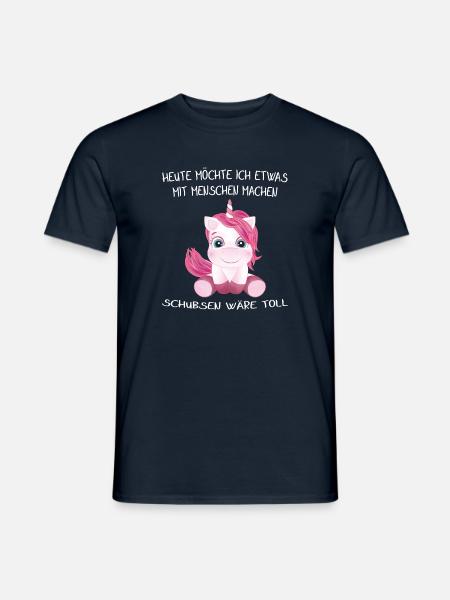 EINHORN - Heute möchte ich was mit Menschen machen - Männer T-Shirt - Navy