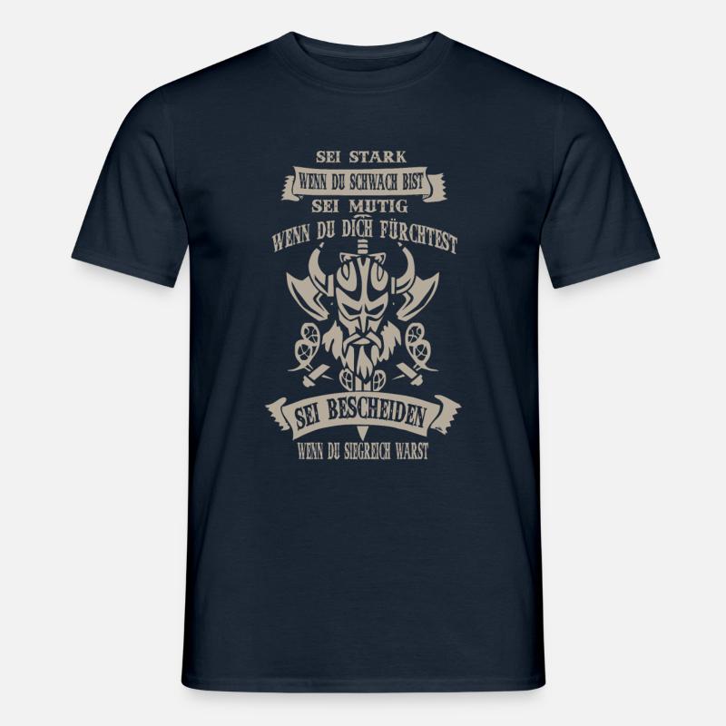 Wikinger sei stark - Männer T-Shirt - Navy