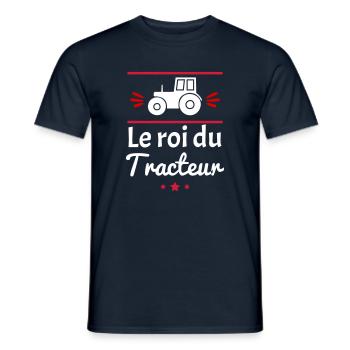 le roi du tracteur, cadeau agriculteur - T-shirt homme - marine - Devant - AI Model Male 178 light (178cm)