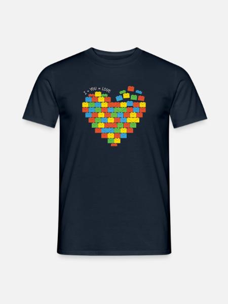 i + you = love - Männer T-Shirt - Navy