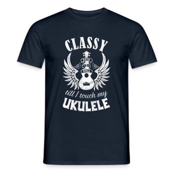 Classy till I touch my Ukulele weiss - Männer T-Shirt - Navy - Vorne - AI Model Male 178 light (178cm)
