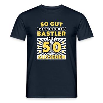 So gut kann nur ein Bastler mit 50 aussehen - Männer T-Shirt - Navy - Vorne - AI Model Male 178 light (178cm)