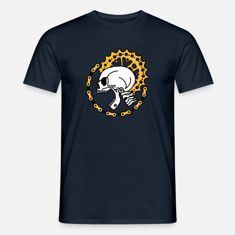 Skull Chain Punk-3c - Männer T-Shirt - Navy