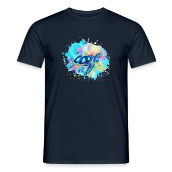Watercolor turtle - Men's T-Shirt - navy - Front - AI Model Male 178 light (178cm)