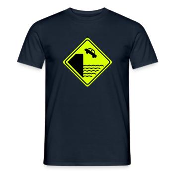 Warning - Steep water's edge - 2 Color Vector - Men's T-Shirt - navy - Front - AI Model Male 178 light (178cm)