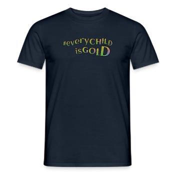 everyCHILDisGOLD - aux couleurs de l’arc-en-ciel - T-shirt homme - marine - Devant - AI Model Male 178 light (178cm)