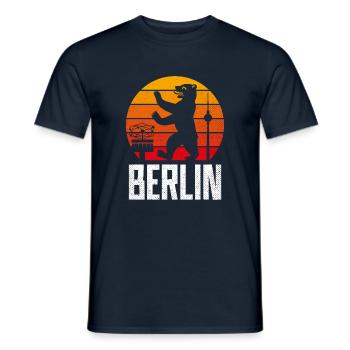 BERLIN BEAR ALEX SUN GRUNGE VINTAGE - T-shirt homme - marine - Devant - AI Model Male 178 light (178cm)