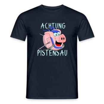 Watch out for the piste - Men's T-Shirt - navy - Front - AI Model Male 178 light (178cm)
