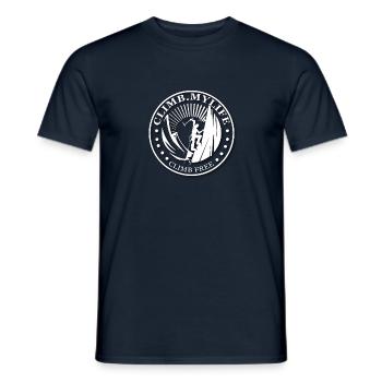 Eiskletterer weiß - climb free - Männer T-Shirt - Navy - Vorne - AI Model Male 178 light (178cm)