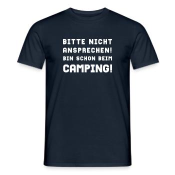 bitte nicht ansprechen camping - Männer T-Shirt - Navy - Vorne - AI Model Male 178 light (178cm)