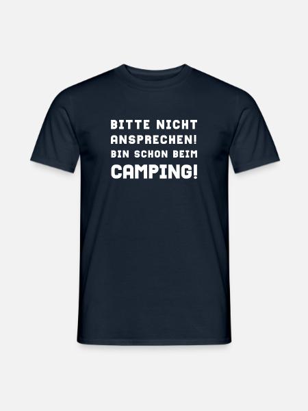 bitte nicht ansprechen camping - Männer T-Shirt - Navy