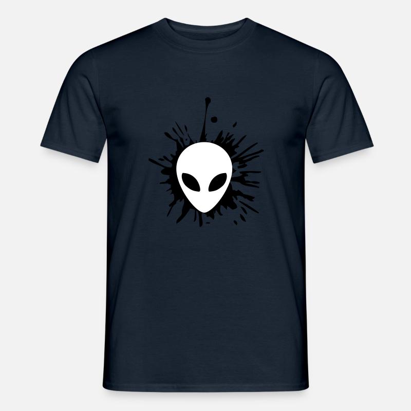 Alien Klecks Tropfen - Männer T-Shirt - Navy