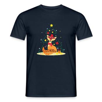 Christmas Fox Animal Christmas Gift Idea - Men's T-Shirt - navy - Front - AI Model Male 178 light (178cm)