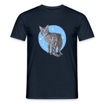 Ashfur Aschenpelz Graue Katze Sterne Warrior Cats - Männer T-Shirt - Navy - Vorne - AI Model Male 178 light (178cm)