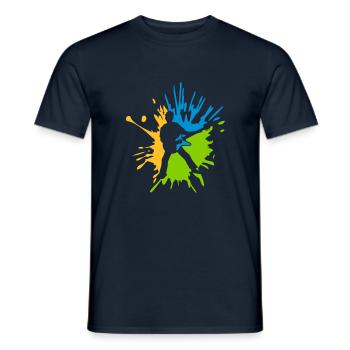 Gouttes colorées de guitariste éclaboussures de couleur - T-shirt homme - marine - Devant - AI Model Male 178 light (178cm)