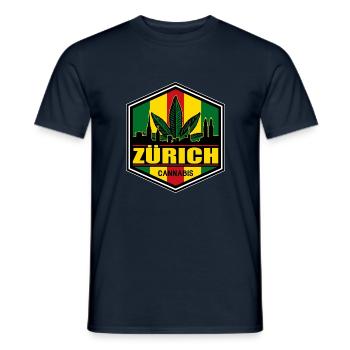 Cannabis - Männer T-Shirt - Navy - Vorne - AI Model Male 178 light (178cm)