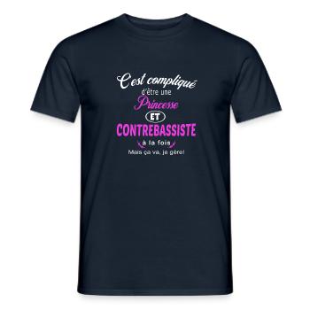 c'est compliqué princesse et contrebassiste - T-shirt homme - marine - Devant - AI Model Male 178 light (178cm)