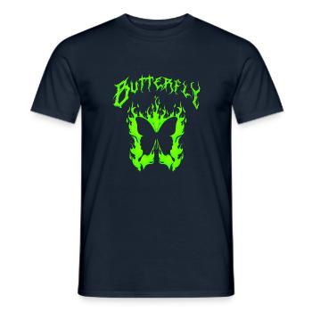 Schmetterling Insekt Schmetterling Natur Sommer bunte Kunst - Männer T-Shirt - Navy - Vorne - AI Model Male 178 light (178cm)