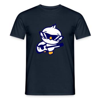 Chick Bird Duck Playing Guitar Music Guitarist - Men's T-Shirt - navy - Front - AI Model Male 178 light (178cm)