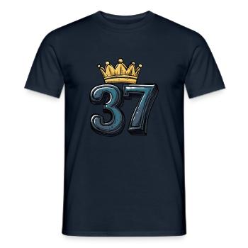 37 Nombre Couronne - T-shirt homme - marine - Devant - AI Model Male 178 light (178cm)
