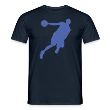 Silhouette de joueur de basketball, design sportif dynamique - T-shirt homme - marine - Devant - AI Model Male 178 light (178cm)
